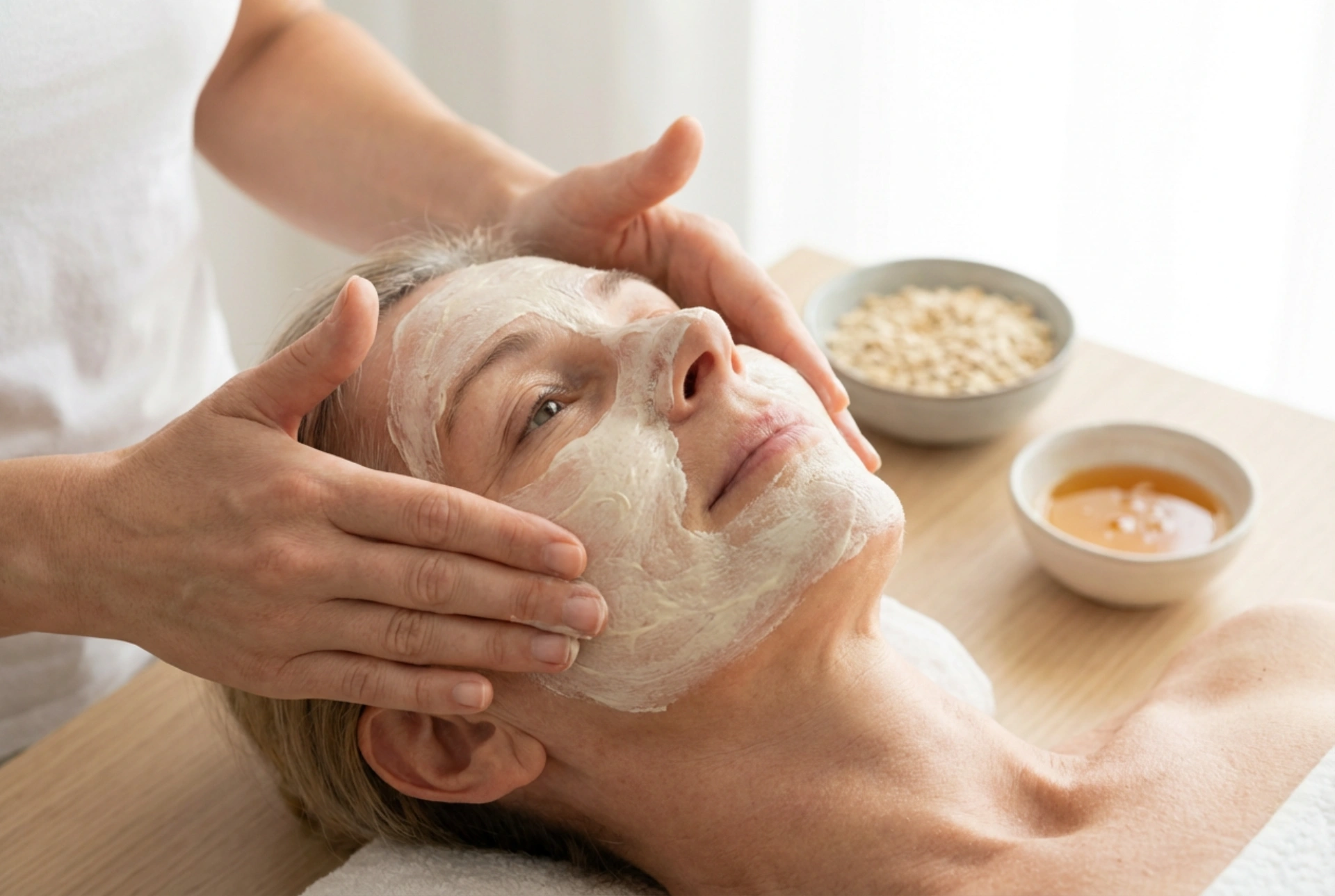 Măști de față făcute acasă pentru tenul matur 60+: formule delicate și metode de aplicare