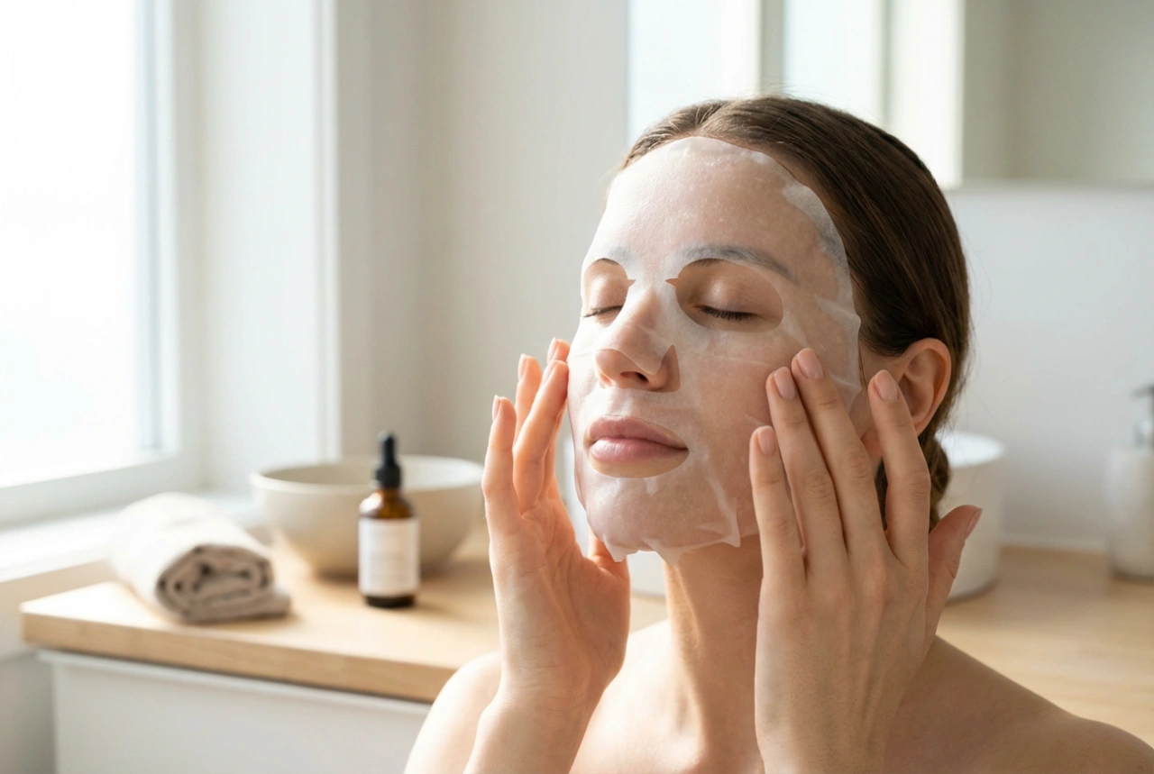 Masca de față tip șervețel acasă: aplicare, timp și greșeli