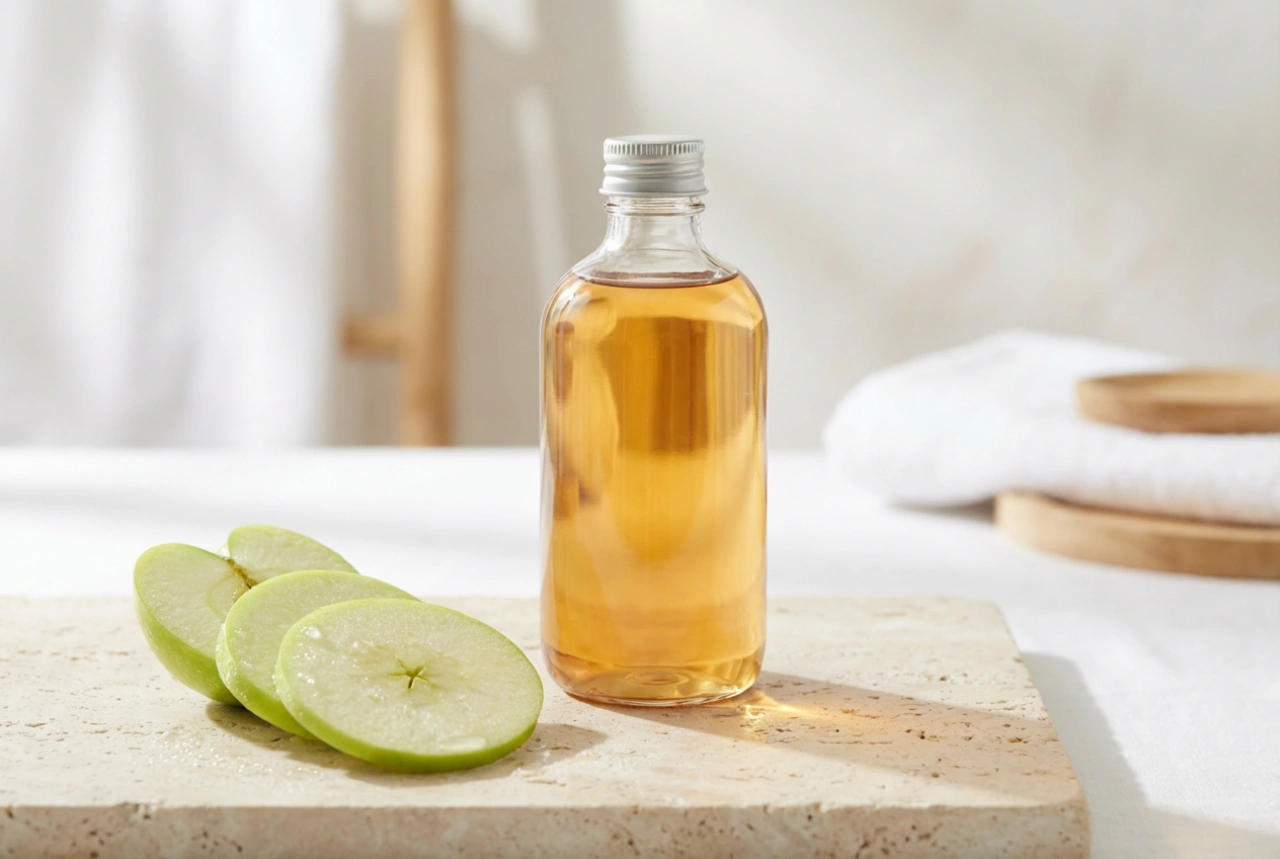 Șampon cu oțet de mere: purificare, sigilarea cuticulelor, strălucire