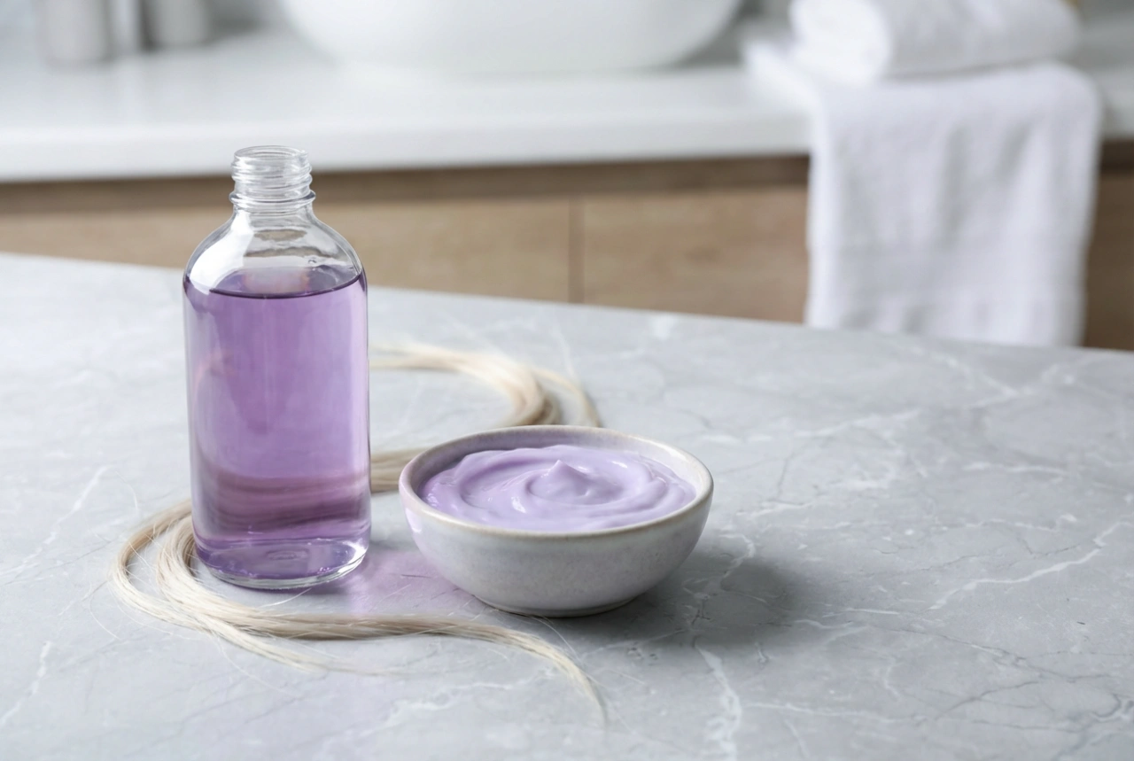 Șamponul violet pentru părul galben: cum să răcești nuanța de blond