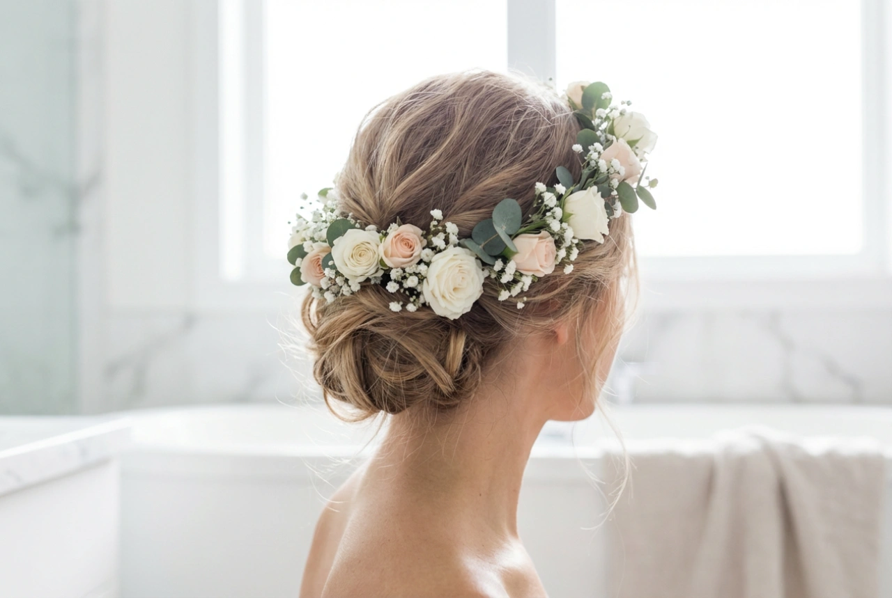 Coafuri lejere cu coroniță: Updo-uri romantice pentru nuntă și vară