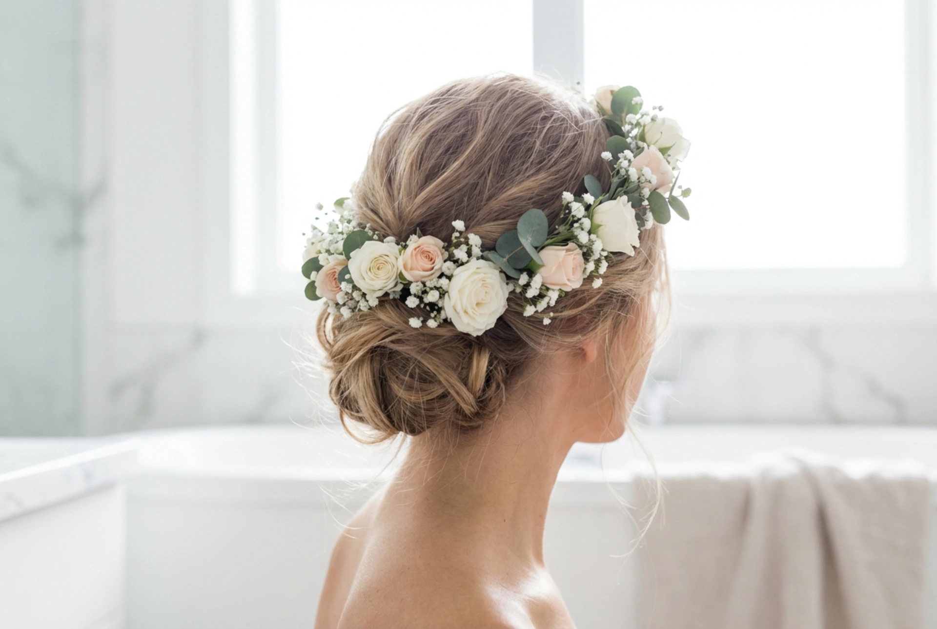 Coafuri lejere cu coroniță: Updo-uri romantice pentru nuntă și vară
