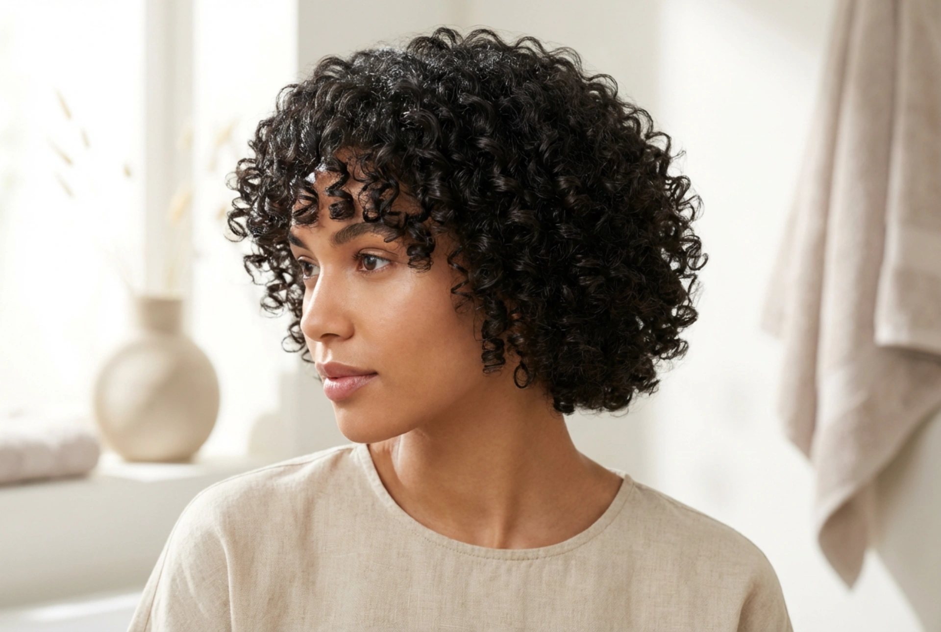 Păr scurt creț fără electrizare: coafare rapidă și fixare