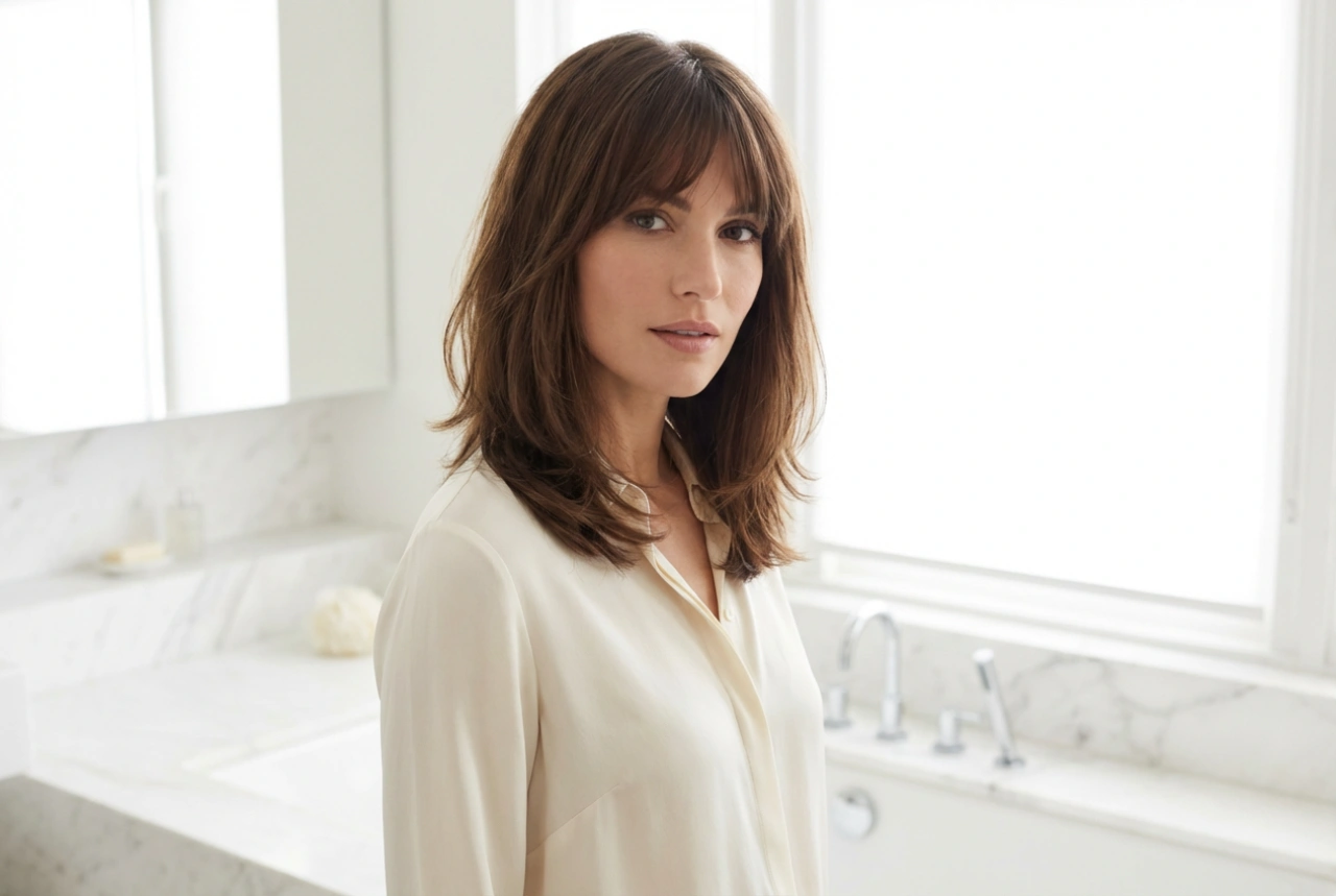 Coafuri pentru păr mediu cu breton după 50 de ani: stilizări pas cu pas