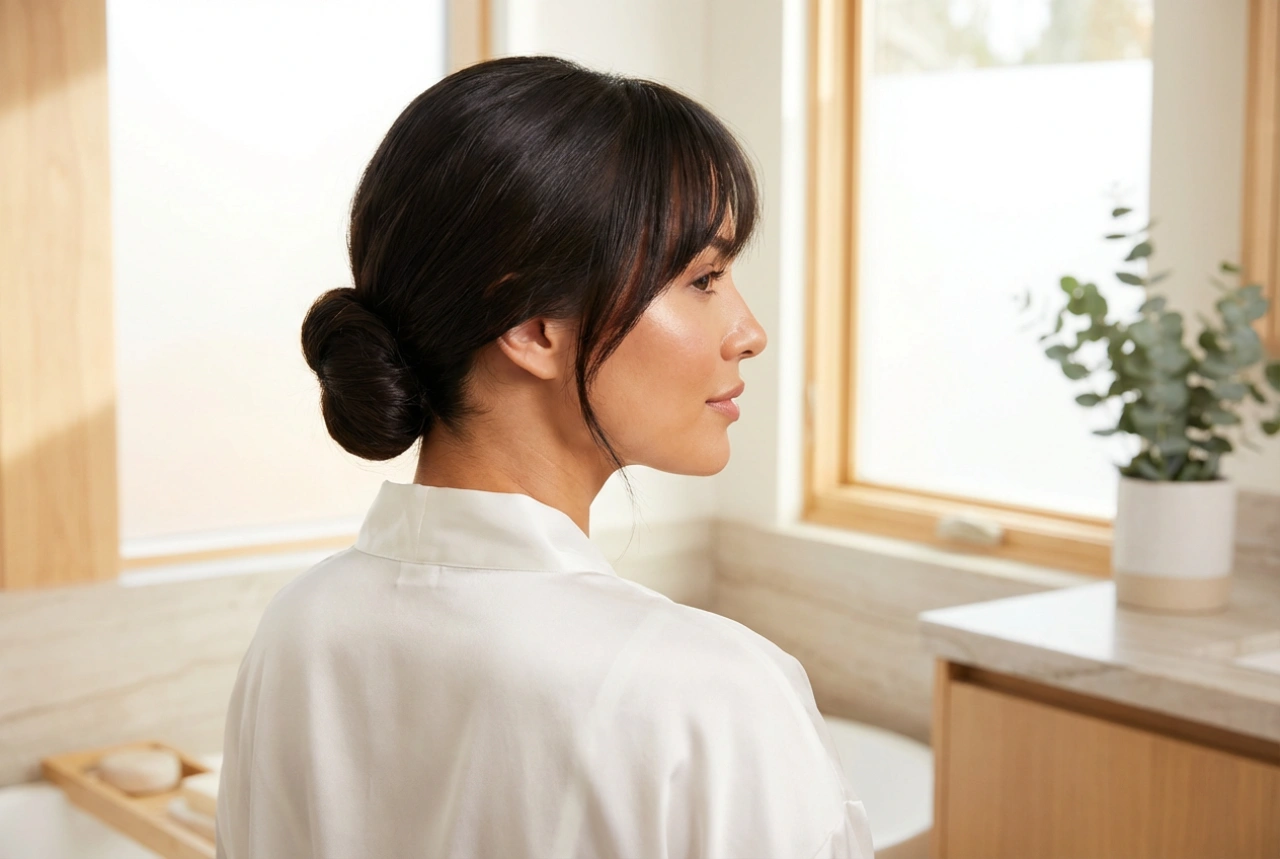 Coc cu breton: cum să echilibrezi volumul în față cu o coafură netedă la spate