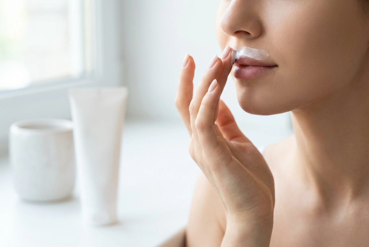 Crema depilatoare pentru mustață: aplicarea delicată deasupra buzei superioare și îndepărtarea corectă
