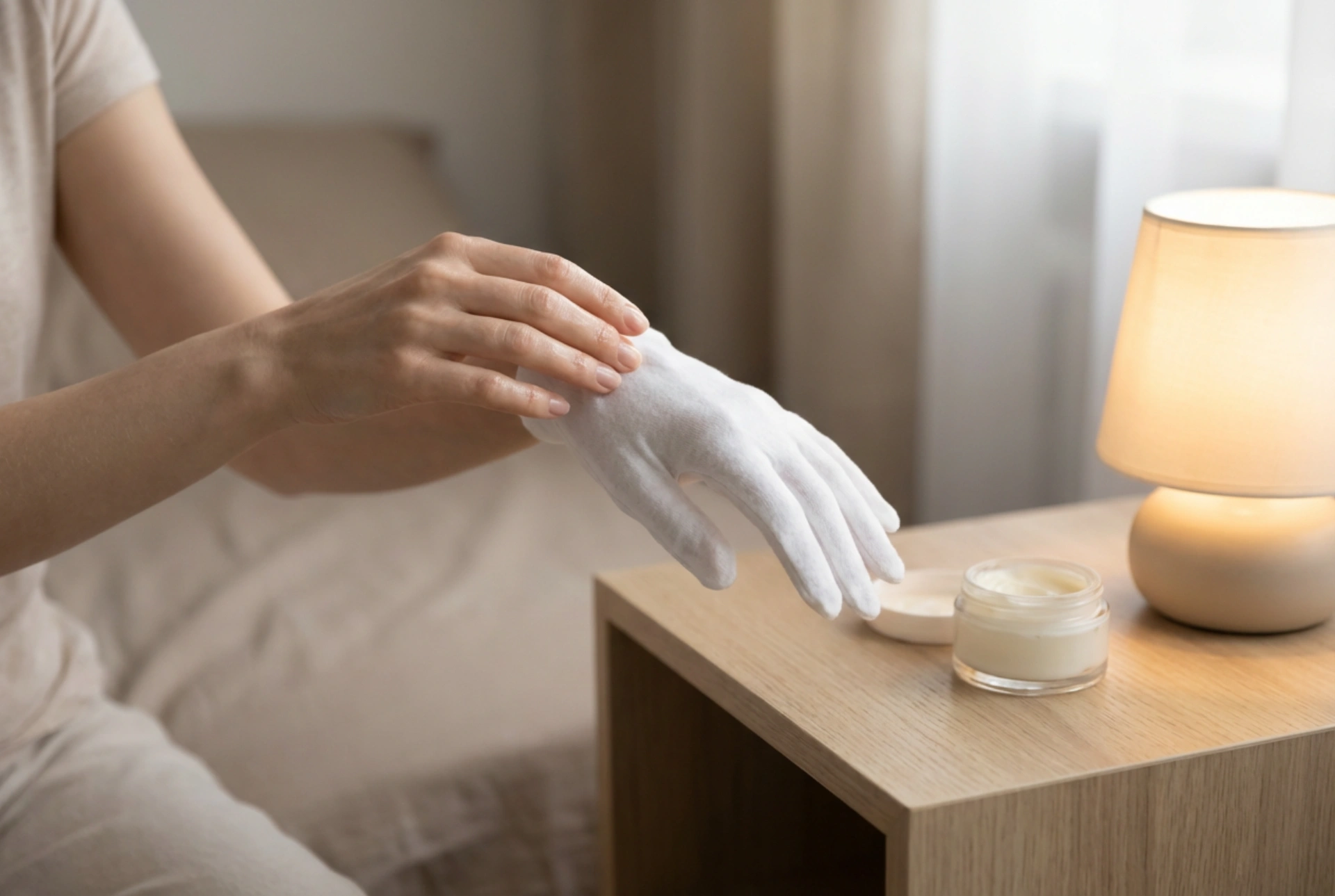 Utilizarea cremei pentru mâini crăpate pe timp de noapte: ocluzie și mănuși