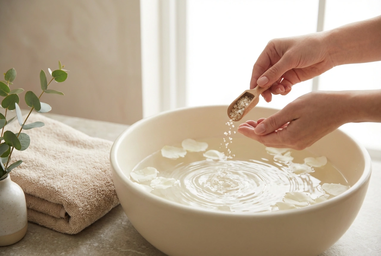 Sarea de picioare într-un tratament la domiciliu: prepararea unei băi calmante