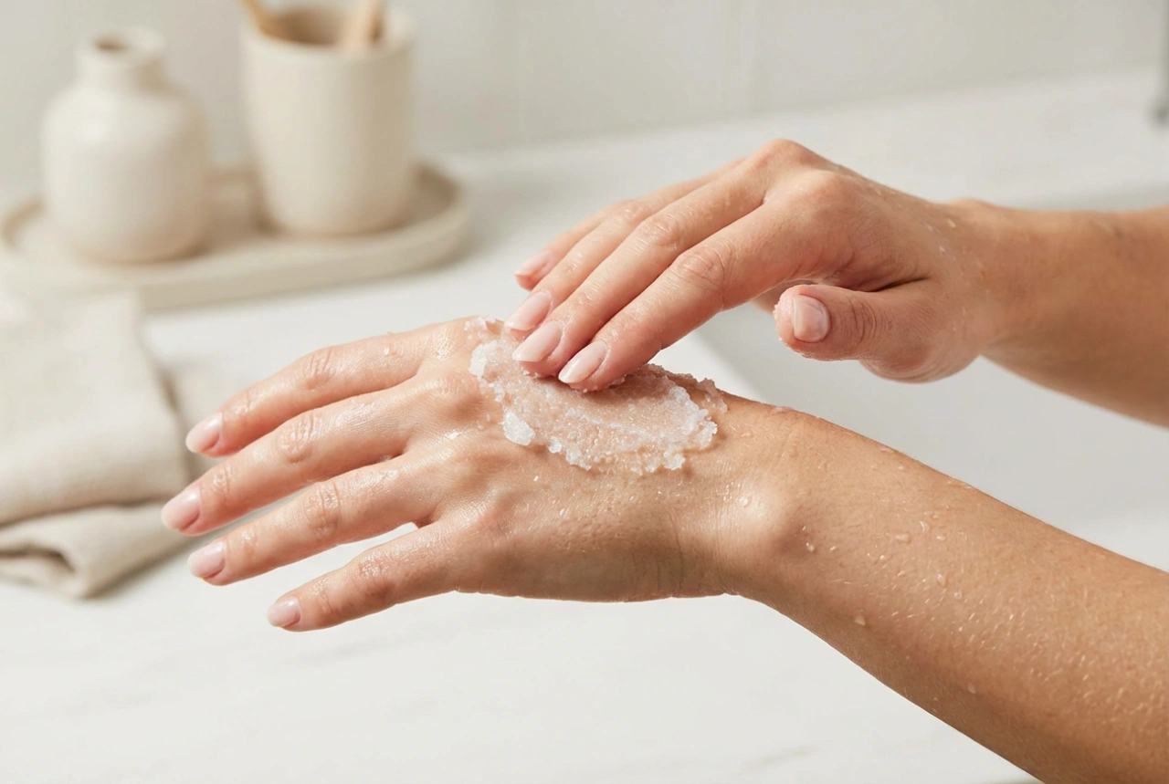 Exfoliantul cu zahăr: metodă simplă pentru o piele netedă și o absorbție mai bună