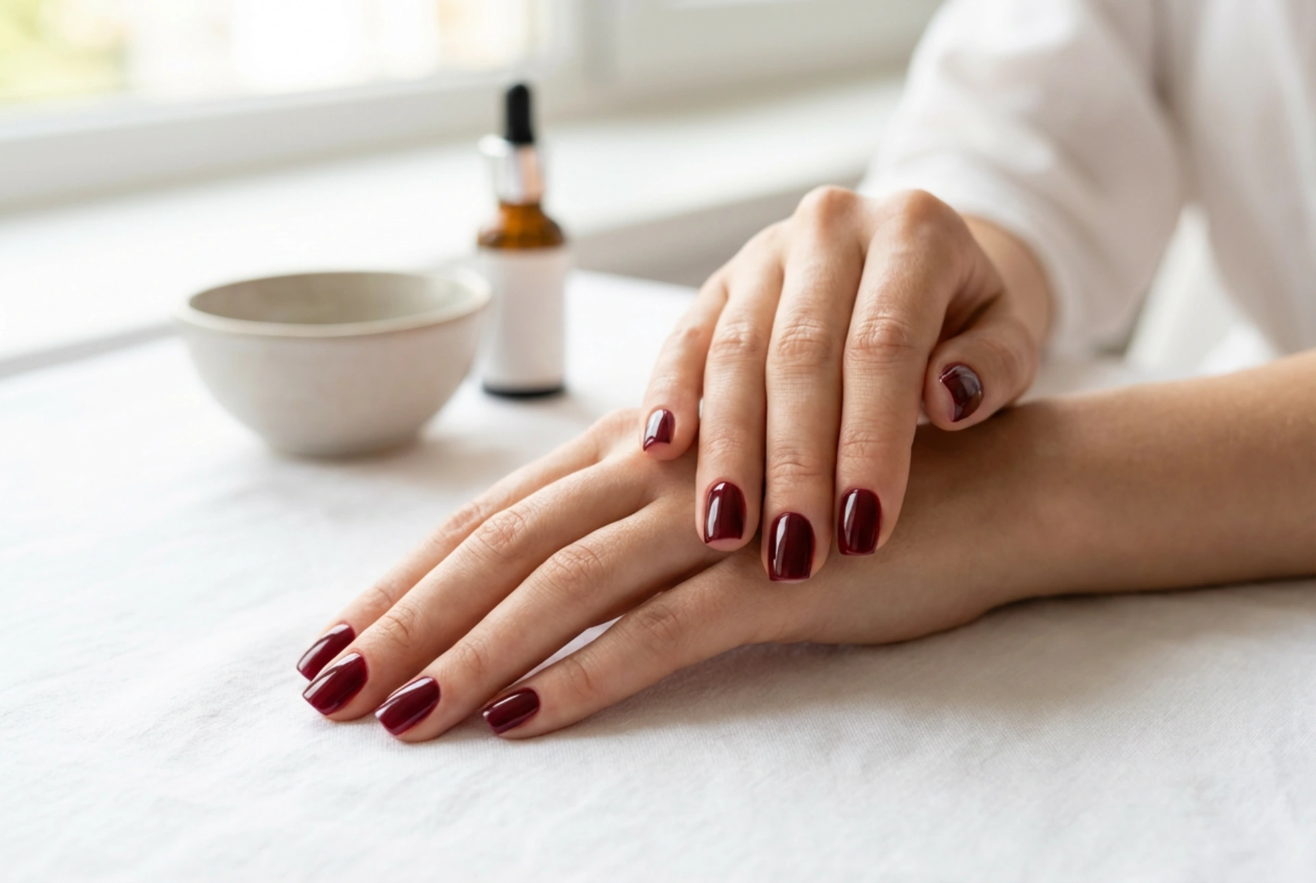 Lac de unghii bordo: pregătire, straturi uniforme și top coat