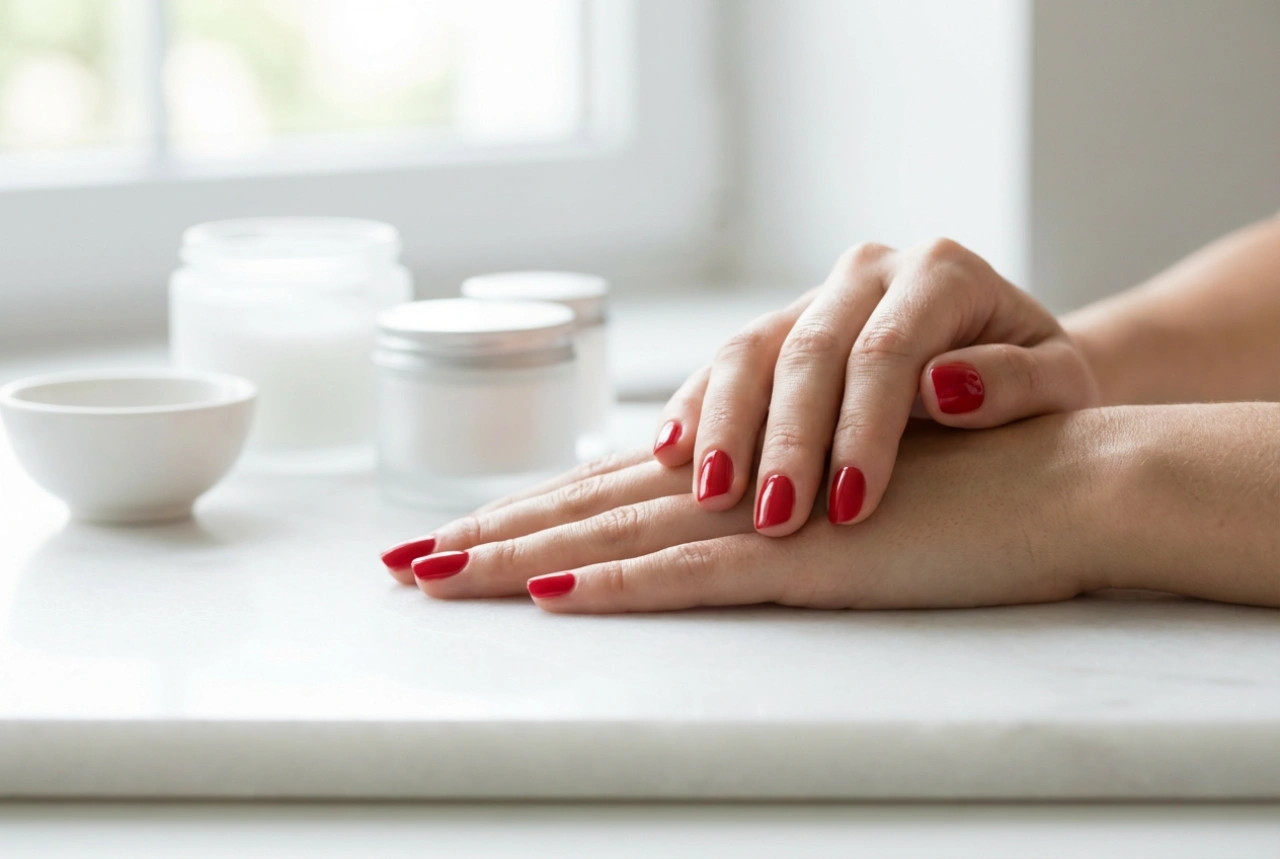 Unghii roșii elegante: formă, strălucire și finisaj perfect