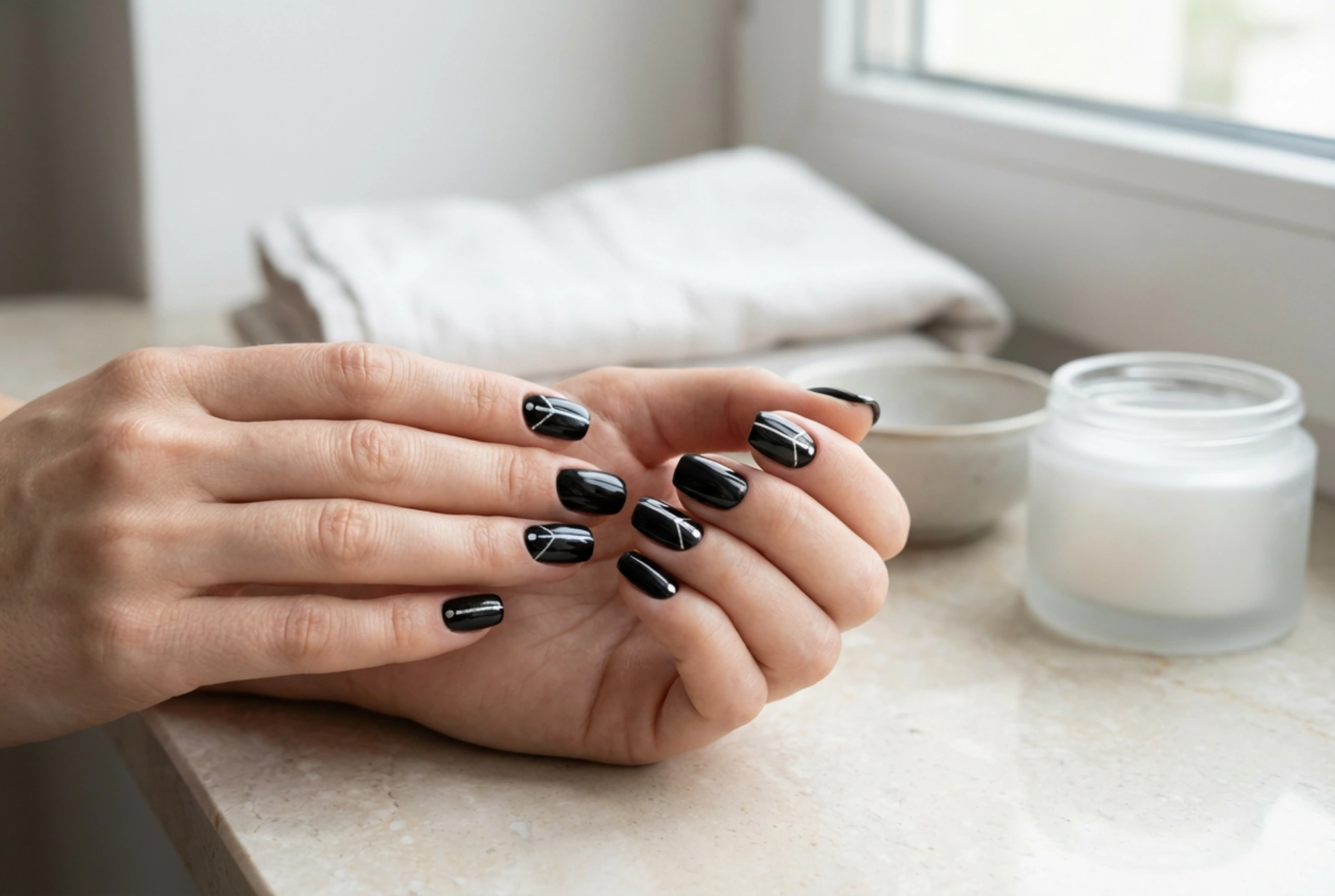 Unghii negre cu argintiu pas cu pas: decorațiuni și finisaje