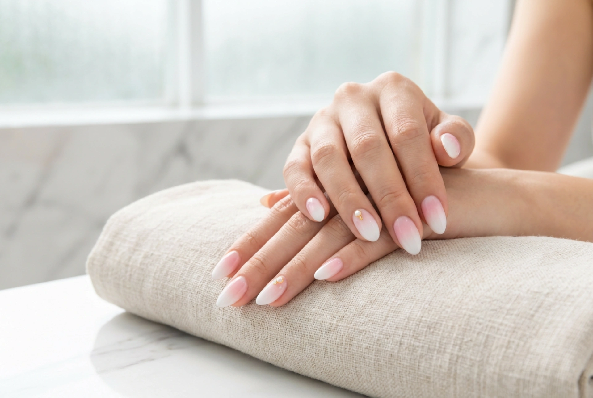 Unghii albe cu roz: combinații delicate, ombre și decorațiuni