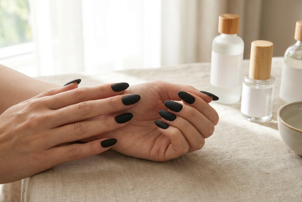 Unghii negre mate: cum să obții un finisaj mat perfect și fără urme