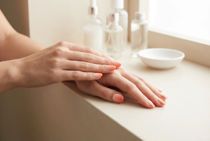 Ombre în nuanțe de piersică: unghii ombre piersică pas cu pas