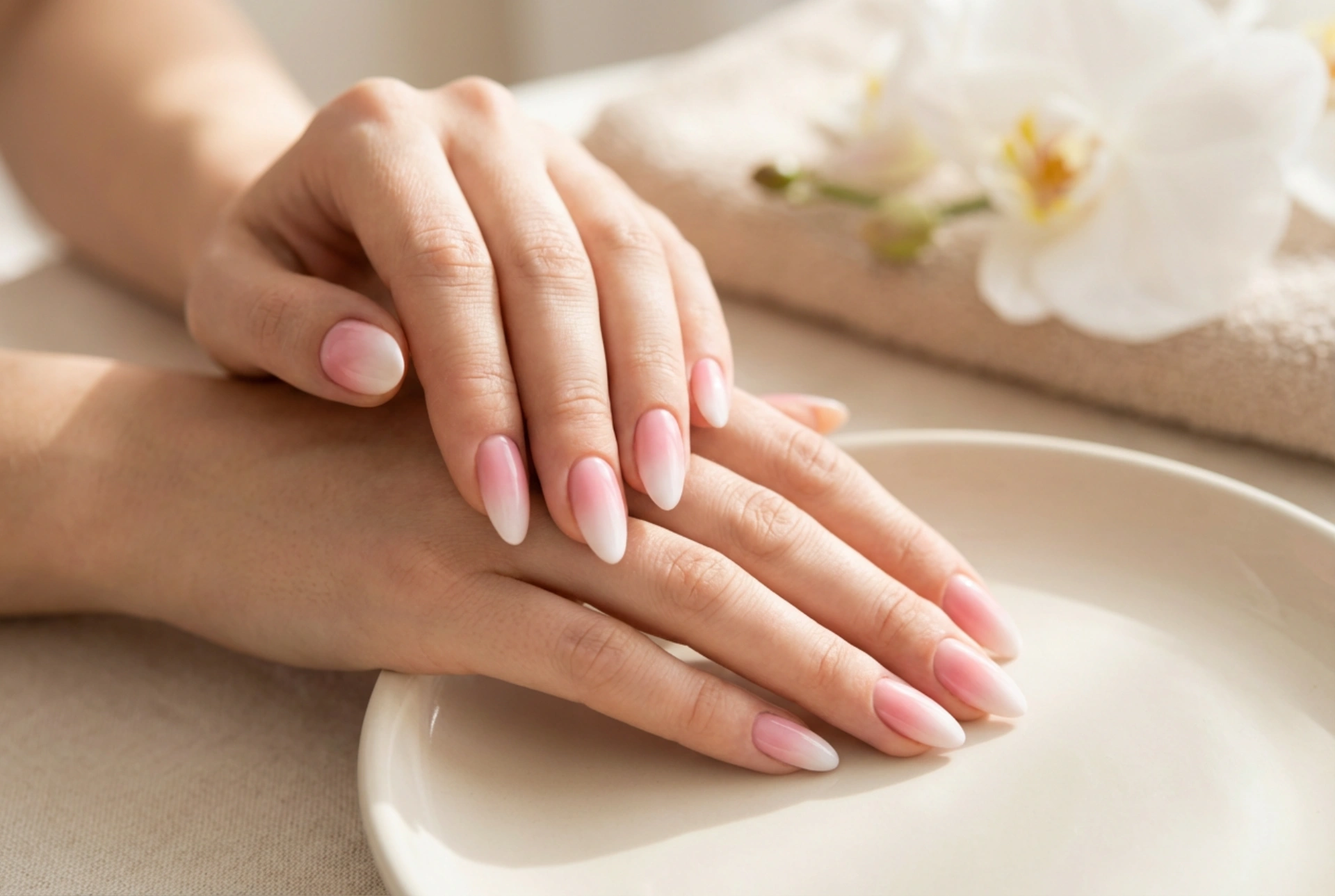 Ombre pe unghii migdală: manichiura migdală ombre și trucuri de modelare