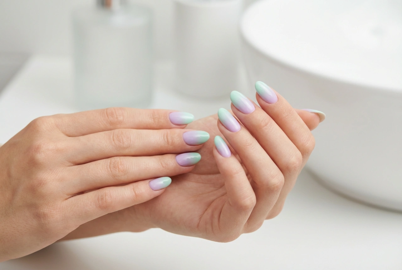 Unghii ombre pastel: tehnică, greșeli și corecții