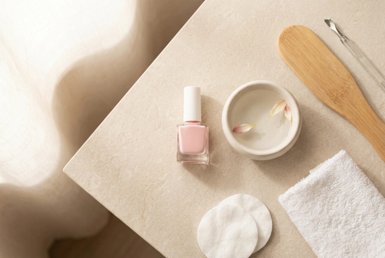 Pedichiură semipermanentă roz acasă: de la pregătire la top coat