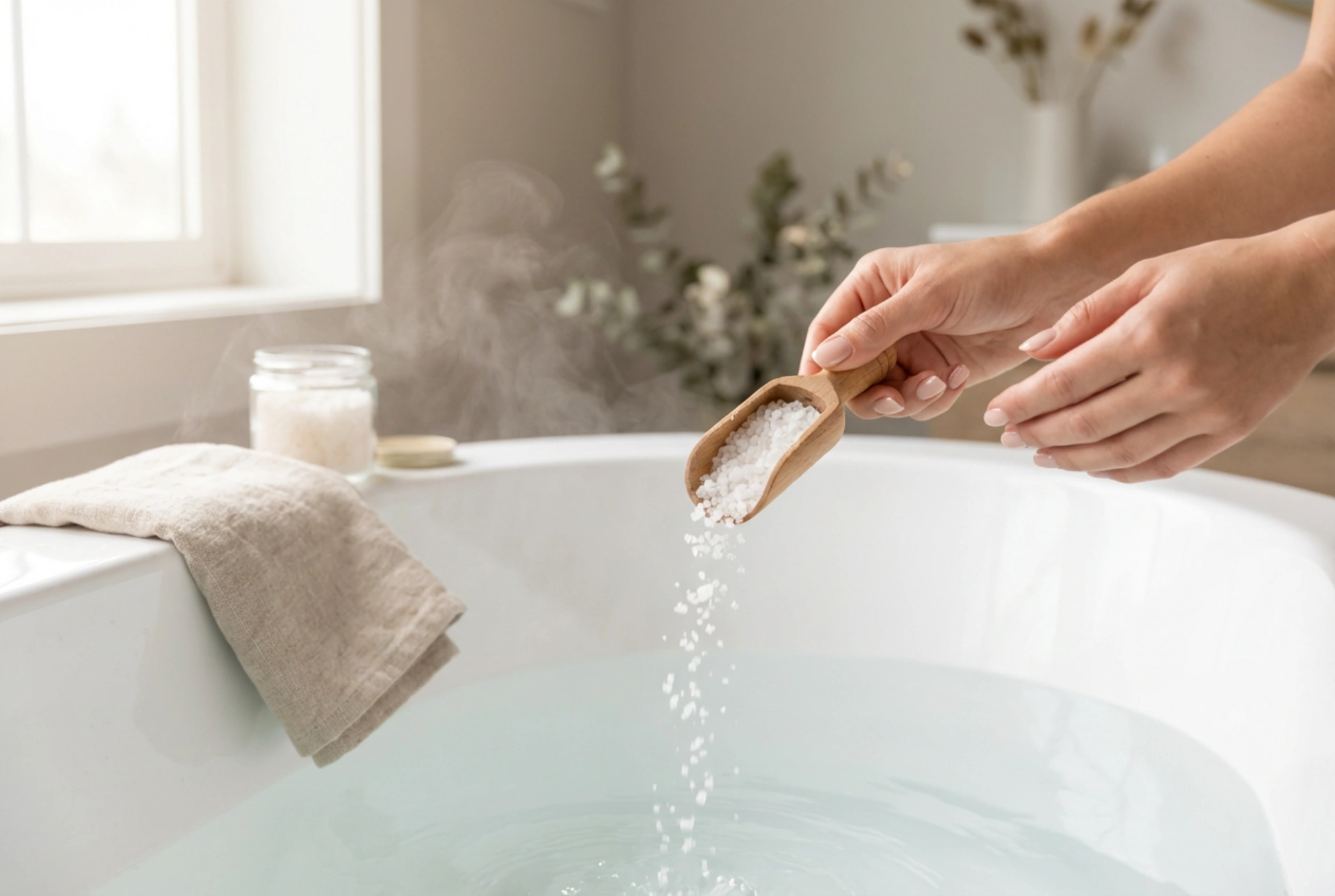 Sare Epsom în baie: cum să o folosești în SPA-ul de acasă fără a exagera
