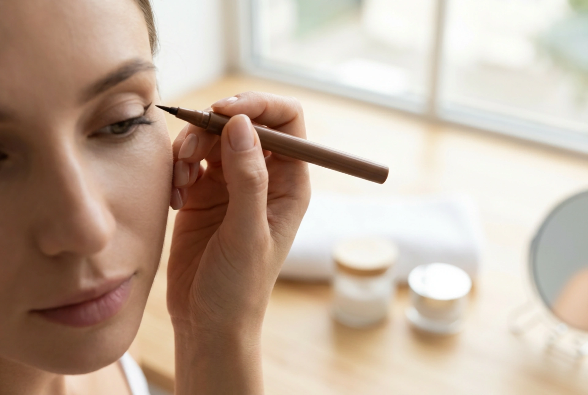 Eyeliner maro tip cariocă: linie precisă, forme și corectarea greșelilor